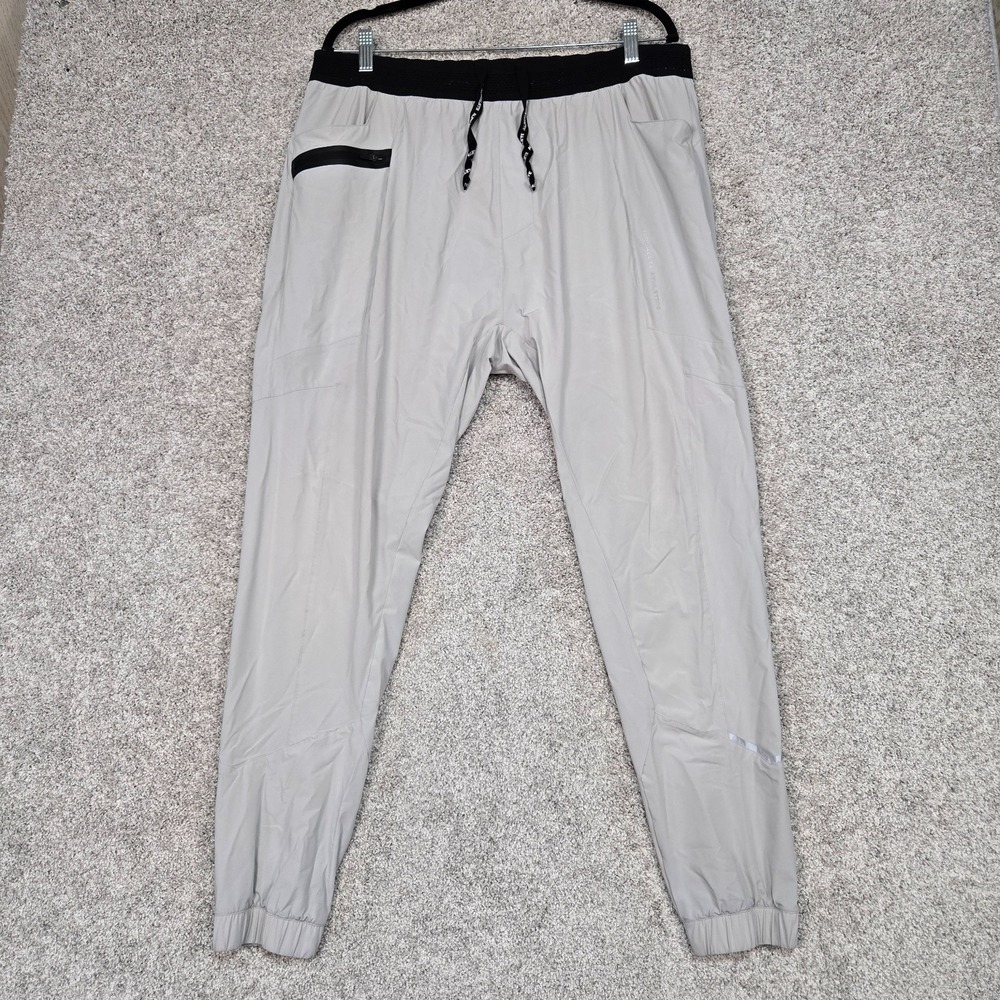 Alphalete Mens 2XL Jogger Pants Gray lightweight athletic gym taper stretch
